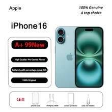 Apple A+级二手苹果iPhone 16，原装正品，近乎全新（99%新）；手机和保护壳均包含在内。 - 深青色 - 查看 12