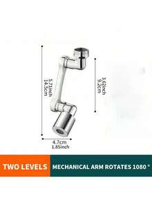 1pc Silver Mechanical Arm Universal Faucet Rotatable Spout Extension Spout Bubbler Anti-Splash Spout Gods, Bathroom Kitchen Toilet Universal - Silver - View 6