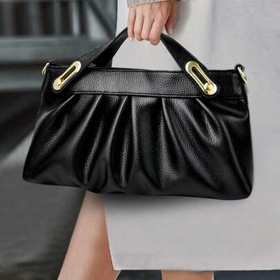 حقيبة كتف نسائية من الجلد الصناعي، حقيبة يد جلد بقري ناعم للحمل عبر الجسم، حقيبة إبط بسيطة ومتعددة الاستخدامات، وصول جديد لعام 2025