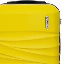 Maleta de Mano Rígida para Viaje, con Ruedas Giratorias 360 y Candado TSA, Doble Cierre y Barra Sujetadora, Botón para Ajuste de Altura, con Interior Doble Compartimento.(Amarillo) - Negro - Ver 10