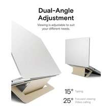 Laptop Stand For Desk, Adhesive Airflow Laptop Cooling Stand For Heat Dissipation With 2 Adjustable Viewing Angles,Foldable&Portable Computer Stand Compatible With Laptops 11inch-16inch,Earthen Beige{Inchcolor_nameinch:InchEarthenBeigeinch,Inchsize_nameinch:InchAdhesiveVersion-AirFlowinch} - 土褐色 - 查看 6