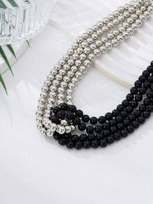 1 件复古法式多层串珠颈链，适合女性日常佩戴 - 白色 - 查看 9