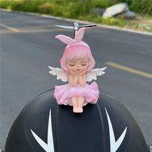 A Cute Little Yellow Duck Bicycle Electric Vehicle Motorcycle Decoration Car Ornament Beautiful Girl Figurine Hanging Accessory - 3 - Xem 6