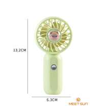 MEET SUN 1pc Rechargeable 300mAh Lithium Battery Handheld Portable Mini Cute Figurine Fan With 3 Wind Speed Settings - Multicolor - View 9