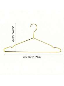10pcs 17" Heavy Duty Gold Metal Hangers - Stainless Steel, Wide Spaced, Suitable For Coats, Suits, Essentials For Organizing | Modern Hanger Design | Durable Clothing Support, Garment Hangers - Gold - View 2