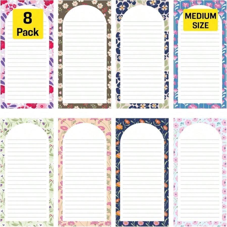 8 Magnetic Notepads U2013 Notepads For Grocery List, Shopping List, To-Do List, Reminders -Strong Magnetic Back- Memo Notepad With Realistic Fruit Designs | 25 Sheets Per Pad 75 X 35 Inch (8 Pack) - ColorC - View 1
