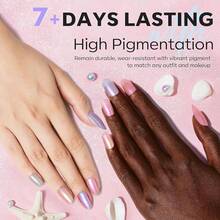 Press On False Nails - White Pink Purple Blue - View 4