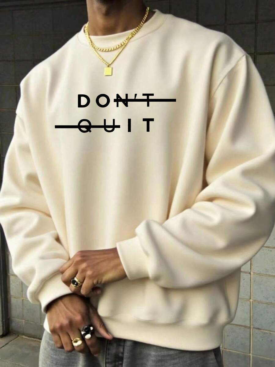 Men's Casual Versatile Printed Element Crew Neck Sweatshirt