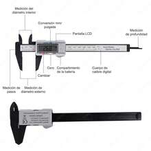 Sendowtek Calibrador Digital Electrónica Calibrador de Pantalla Vernier Digital Inoxidable Pie de Rey Digital con Conversión Entre 15 cm/6'' con Pantalla LCD para Accesorios Electrónicos y Joyas - 1 - Ver 5
