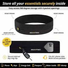 Running Belt Fitness Belt Flip Waist Belt With Key Clip Fits All Phone Sizes. Unisex. For Gym Workouts Exercise Cycling Walking Jogging Marathons Yoga Sport Travel And Outdoor Activities