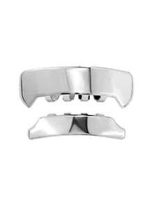 أغطية أسنان مصقولة ذات سطح ناعم بتصميم هندسي شبه منحرف لأسلوب الهيب هوب والسايبربانك للنساء والرجال، إكسسوارات مجوهرات للاستخدام اليومي والتنكري