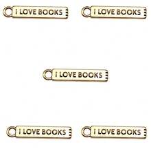 1/5/10pcs/Bag 27x5mm I Love Books Charms Pendant For DIY Jewelry Making DIY Earring, Necklace, Bracelet, Keychain Making