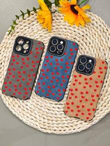 Niedliche, handgezeichnete Hülle mit rotem Herz-Blumen-Muster, einfache Liebes-Telefonhülle, ästhetisch schickes Accessoire für jeden Tag, Valentinstag, Anti-Fall-Geschenk für sie, kompatibel mit iphone16 pro max/16pro/16plus/16/15promax/15pro/15plus/15/14promax/14pro/14plus/14/13promax/13pro/13/12promax/12pro/12/11promax/11pro/11/X/XS/XSmax