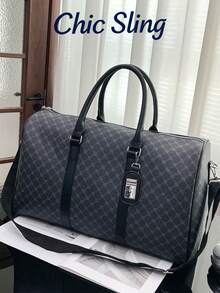 SHILAN 时尚简约大容量手提包，周末旅行包，男士时尚轻便游泳包，健身包，瑜伽包，行李包，可单肩或斜挎，适合商务旅行、搬家、衣物收纳 - 黑色 - 查看 4