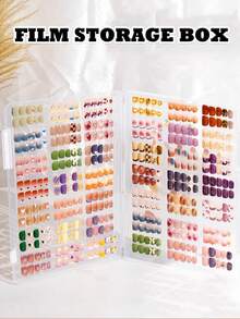 1 cutie organizator cosmetic multifuncțională cu bandă adezivă - esențială pentru călătorie, machiaj și bijuterii, organizator cu pietre și sclipici pentru unghii, organizator de toaletă pentru pietre și pensule, cutie de depozitare goală de dimensiuni mari pentru machiaj