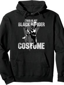Power Rangers Black Ranger Halloween Costume Vintage Pullover Hoodie - Style 3 - View 1