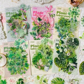 20pcs Leaf Botanical Theme PET Embelishment Stickers Self-Adhesive Stickers DIY Craft Decor For Journals, Scrapbooks, Crafts Decorations Holiday Decorations Christmas Halloween Valentine's Day