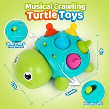 Juguetes para bebés de 0 a 6 meses, juguete musical de tortuga para gatear, juguete de tortuga con luces y sonidos para todo uso, juguetes educativos y de desarrollo, adecuados para niños y niñas de 0 a 1 año - Verde - Ver 13