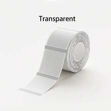 1 Roll 3/4/5cm Transparent Round/Square Thermal Labels, Self-Adhesive Thermal Label Paper, Barcode/Address/Mail/Logo/Business/Thank You Labels, Compatible With Phomemo M100/M200/M210/M110/M120/M108/P50/P80/P1/P2 Label Printers