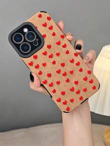 Niedliche, handgezeichnete Hülle mit rotem Herz-Blumen-Muster, einfache Liebes-Telefonhülle, ästhetisch schickes Accessoire für jeden Tag, Valentinstag, Anti-Fall-Geschenk für sie, kompatibel mit iphone16 pro max/16pro/16plus/16/15promax/15pro/15plus/15/14promax/14pro/14plus/14/13promax/13pro/13/12promax/12pro/12/11promax/11pro/11/X/XS/XSmax