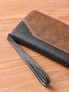 1pc Men's Clutch Bag, Fashion Casual Large Capacity Wallet, Long Style Men's Handbag, Phone Bag, High-End Long Checkbook Holder, With Zipper, Business Casual, Christmas & Thanksgiving Gift