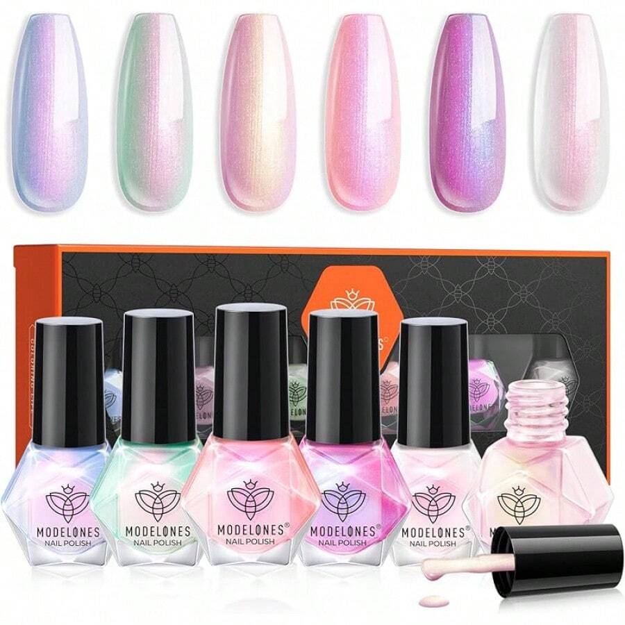 Press On False Nails - White Pink Purple Blue - View 1