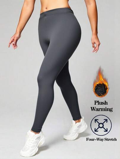 1 حزمة من السراويل الحرارية ذات اللون الأحادي المبطنة بالفليس على الطراز الأوروبي والأمريكي، ذات مطاطية عالية وملائمة محكمة، ناعمة ومريحة للرياضة والتشكيل والخارج والتسوق والسفر والعمل في الشتاء