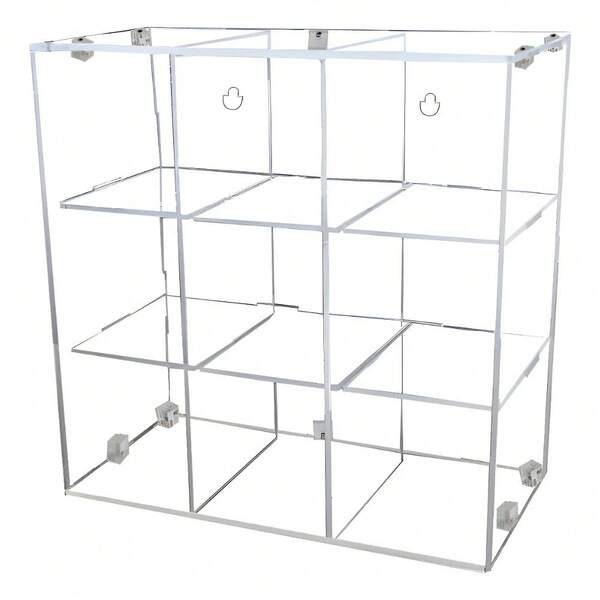 Caja De Exhibición Organizador Acrílico 9 Espacios 7x7x7cm Externa 23x9x23 Cm División 7x7x7cm