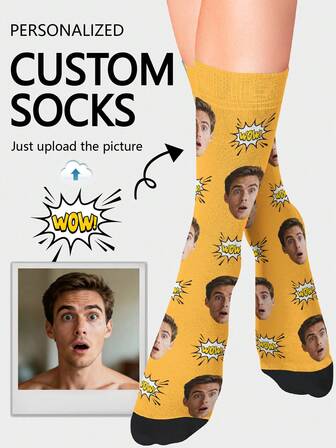 1 Pair Of Customized Socks,Custom Face Socks, Custom Photo Sock, Custom Printed Socks, The Ultimate Pet Lover's Sock Collection,Socks For Humans, Love For Pets,Personalized Funny Face Socks, Custom Picture Socks, Put Any Face On The Socks, Anniversary Gift, Valentine Gift, Birthday Gift, Wedding Gift, Mother's Day Gift