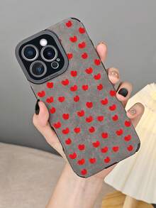 Niedliche, handgezeichnete Hülle mit rotem Herz-Blumen-Muster, einfache Liebes-Telefonhülle, ästhetisch schickes Accessoire für jeden Tag, Valentinstag, Anti-Fall-Geschenk für sie, kompatibel mit iphone16 pro max/16pro/16plus/16/15promax/15pro/15plus/15/14promax/14pro/14plus/14/13promax/13pro/13/12promax/12pro/12/11promax/11pro/11/X/XS/XSmax