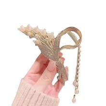1 Piece Of Women'S Fashionable And Exquisite Hairpin, Lily Of The Valley Tassel Updo Hairpin, Ancient-Style Hairpin Hair Accessory, Flower-Shaped Shark Clip. It Is An Exquisite Jewelry Hair Accessory For Women,  Gift For Holidays - E54樹枝 - 查看 5