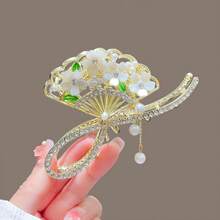 1 Piece Of Women'S Fashionable And Exquisite Hairpin, Lily Of The Valley Tassel Updo Hairpin, Ancient-Style Hairpin Hair Accessory, Flower-Shaped Shark Clip. It Is An Exquisite Jewelry Hair Accessory For Women,  Gift For Holidays - E54樹枝 - 查看 11