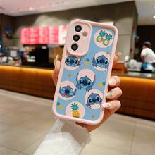 Miniso Phone Case With Stitch From Disney's Lilo & Stitch Print, Featuring Multiple Cute Stitch Expressions, Pineapples, Sunglasses - Pineapple Element On Blue Background  For Samsung Galaxy S25 Ultra/S25 Plus/S25/ Galaxy S24 Ultra/S24 Plus/S24/S24 FE/S23 Ultra/S23 FE/S22Ultra/S22 Plus/S22/S21 Ultra/S21 Plus/S21/S21 FE/A13/A14/A15/A16/A17/A33/A34/A35/A36/A52/A53/A54/Galaxy Note20Ultra/Galaxy Note20,Galaxy S25 Case,Galaxy S25 Case,Galaxy S25 Ultra Case Plus Stocking Stuffers,The Girlfriend,The Chosen,Early Fall Fashion. - White - View 5