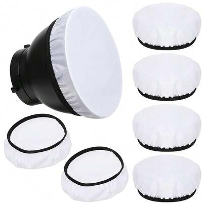 7inch/18cm Light Diffuser,Soft Diffuser Lamp Cover White Lamp Shade Diffuser,Great For Studio Strobe Reflectors, Video Shooting (6Pcs){Inchsize_nameinch:Inch6Pcsinch}