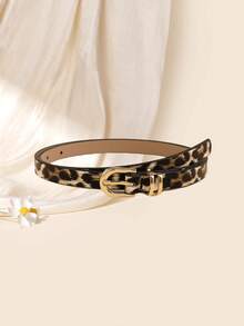 Women's Vintage Elegant Leather Belt U-Shaped Buckle Simple Fashion Leopard Print Belt Summer Autumn School Autumn Halloween Business Casual Elegant Vintage Simple And Elegant High-Quality Material Fine Workmanship Lightweight And Durable Vintage Aesthetics Gift For Best Friend Gift For Friend Gift For Family Suitable For Proms, Parties, Sorority, Birthday Gifts, Christmas Gifts, Halloween Gifts, Easter Gifts, New Year Gifts, Family Gifts, Graduation Gifts, Back-To-School Gifts, Party Gifts - 豹紋 - 查看 4