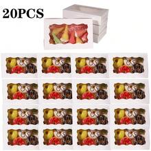 10/20 件/1 件 - 饼干盒糕点带透明窗口 7 X 4.3 x 1.5 英寸卡夫烘焙优质礼品盒容器适用于甜点、婚礼、派对、圣诞节、生日（粉色） - 彩色 - 查看 18