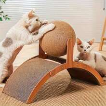 Cat Scratching Ball Toy Cat Claw Grinding Plate Wear-Resistant Spinning Paper Vertical Cat Scratching Column Self-Relaxation Products - 棕色 - 查看 2