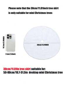 1pc-Faux Fur Christmas Tree Skirt White Plush Skirt For Merry Christmas Party Christmas Tree Decoration