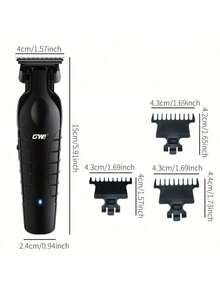GW 9935 专业可充电无线理发器套装，USB 充电，男士电动剃须刀和美容工具 - 黑色 - 查看 2