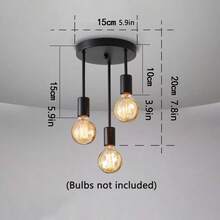 3-Head Minimalist Ceiling Light For Dining Room, Bedroom, Study, Living Room, Creative Pendant Lamp, Staircase Lamp - Black - View 11