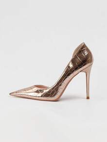 Modische minimalistische spitze Zehen sexy Nachtclub schlankende Stiletto Super High Heel High Heel Schuhe, elegante Damen High Heels, High Heels, elegante Damenschuhe, goldene High Heels - Champagnerfarben - Übersicht 4