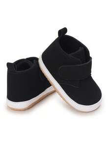 Giày da cổ thấp màu đen đế cao su chống trượt thời trang đa năng, phù hợp cho trẻ mới biết đi - màu đen - Xem 3