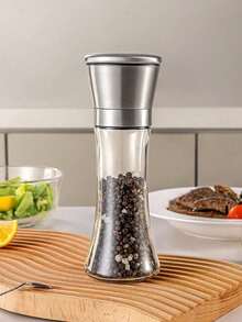 1pc Multi-Functional Small Granule Spice Grinder, 304 Stainless Steel Black Pepper Mill, Suitable For Home Kitchen Spices, Pepper Powder, Convenient For Restaurant Use, Easy To Operate, Ideal For Picnic & BBQ Seasoning