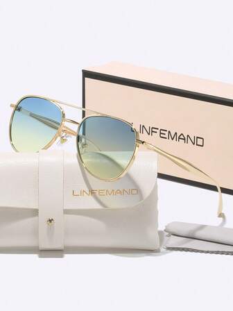 Gafas decorativas de moda de doble haz clásicas y retro de LINFEMAND, unisex, adecuadas para uso casual, entretenimiento, conducción, viajes, fiestas, regalo para vacaciones