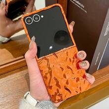 1pc Women's Foldable Phone Case With Flower Stand & Lanyard, Orange Shell, Fashionable & Popular New Model, Lightweight Protective Cover Compatible With Samsung Galaxy Z Fold 7, Galaxy Z Fold 6, Galaxy Z Fold 5 & Galaxy Z Flip7, Galaxy Z Flip6, Galaxy Z Flip5 - trái cam - Xem 16