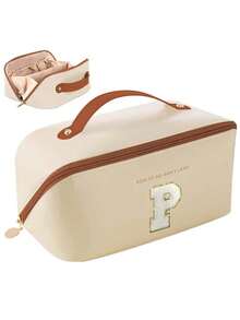 Premium PU Travel Cosmetic Bag,With Letter Cosmetic Storage Bag, Large Capacity Layered Cosmetic Bag, Zipper Bag, Portable Travel Organizer Multifunctional Waterproof Bag,Cosmetics Organization And Storage,Travel Accessories, Travel Essentials, Cruise Essentials, Jewelry Storage, Lip Oil Storage, Nail Polish Storage, Valentine's Day Gift, Bridesmaid Gift, Birthday Gift, Friend And Teacher Gift, Holiday Gift, Mother Gift,Gift For Women,Gifts For Women,Christmas Gifts,Gift Ideas For Women