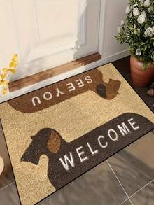 1pc New Dachshund Welcome Mat, Daily Gift, Suitable For Living Room, Bedroom, Indoor - Machine Washable - Flannel Material, Soft Texture, Skin-Friendly, No Pilling, Water-Resistant Easy Care, Odorless - Ideal For Home Decor, Room Decoration - Multicolor - View 5