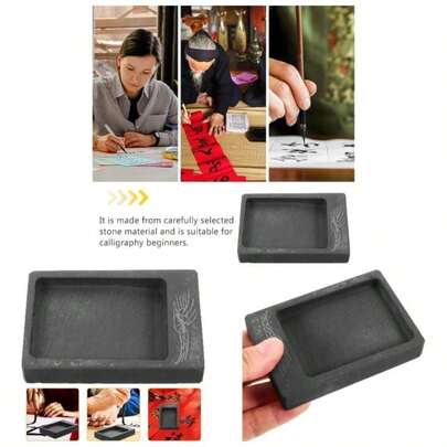 Calligraphy Student Inkstone Calligraphy Ink Block Practice Stone Japanese Well Sumi Slab Dish Drawing Dish Stone Dedicated Small