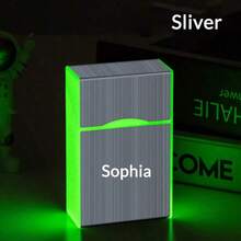 Customized Name And Letter Style 1 Piece Waterproof And Pressure-Resistant Large Capacity Magnetic Flip Cover Cigarette Case - Style a - View 14