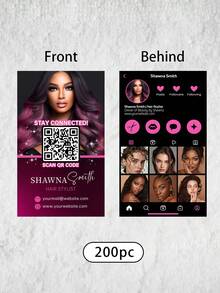 定制名片 - 个性化照片展示，单面或双面，优质纸张，标准尺寸 2.13 英寸 x 3.35 英寸，装饰性强，多功能，现代，色彩丰富，可爱，复古，卡通，趣味，卡哇伊，适用于员工、客户，商务/工作/办公场合，学校/返校季，多功能，装饰性强，色彩丰富，可爱，适用于初中生、高中生、大学生、大一、大二学生